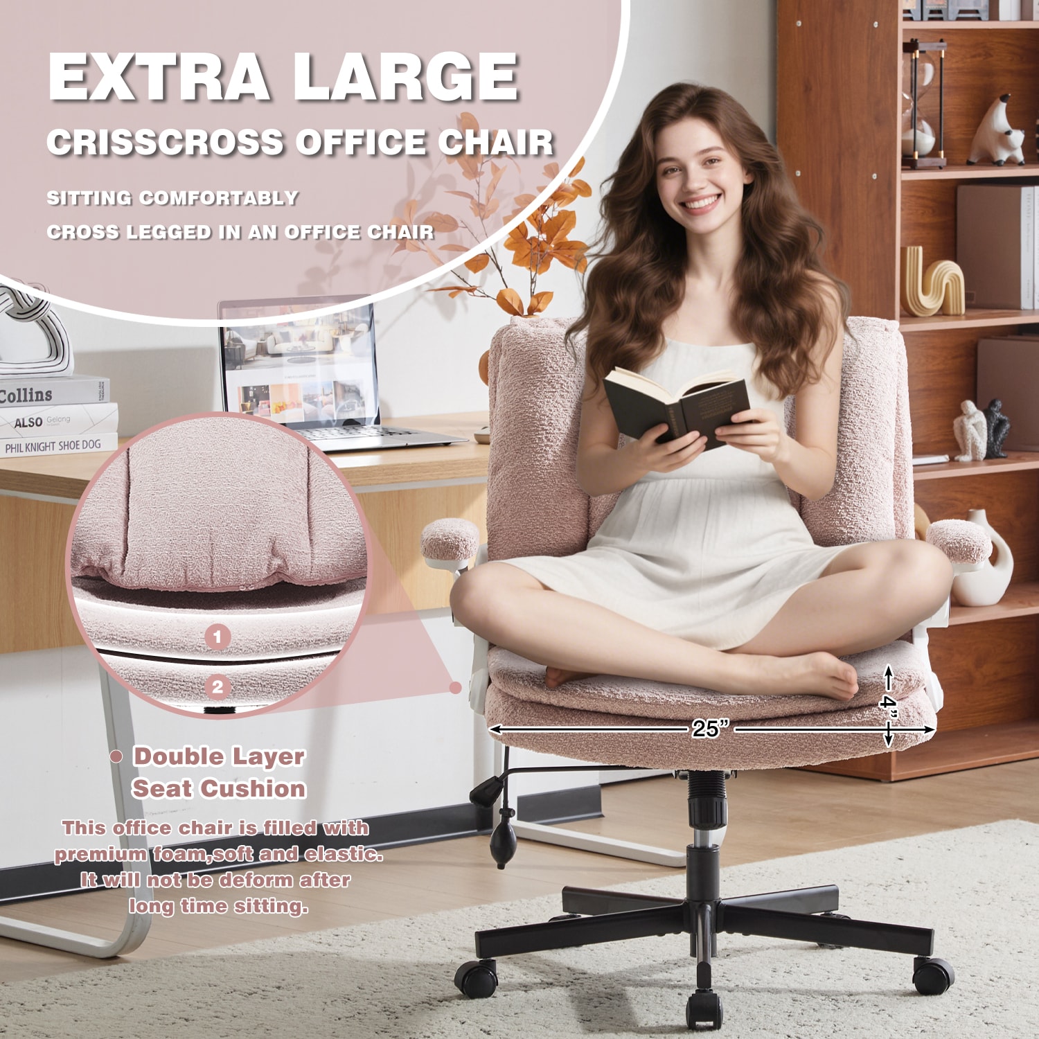 Ergonomic Office Chair With Airbag Lumbar Support And Flip Armrests_voghion.com